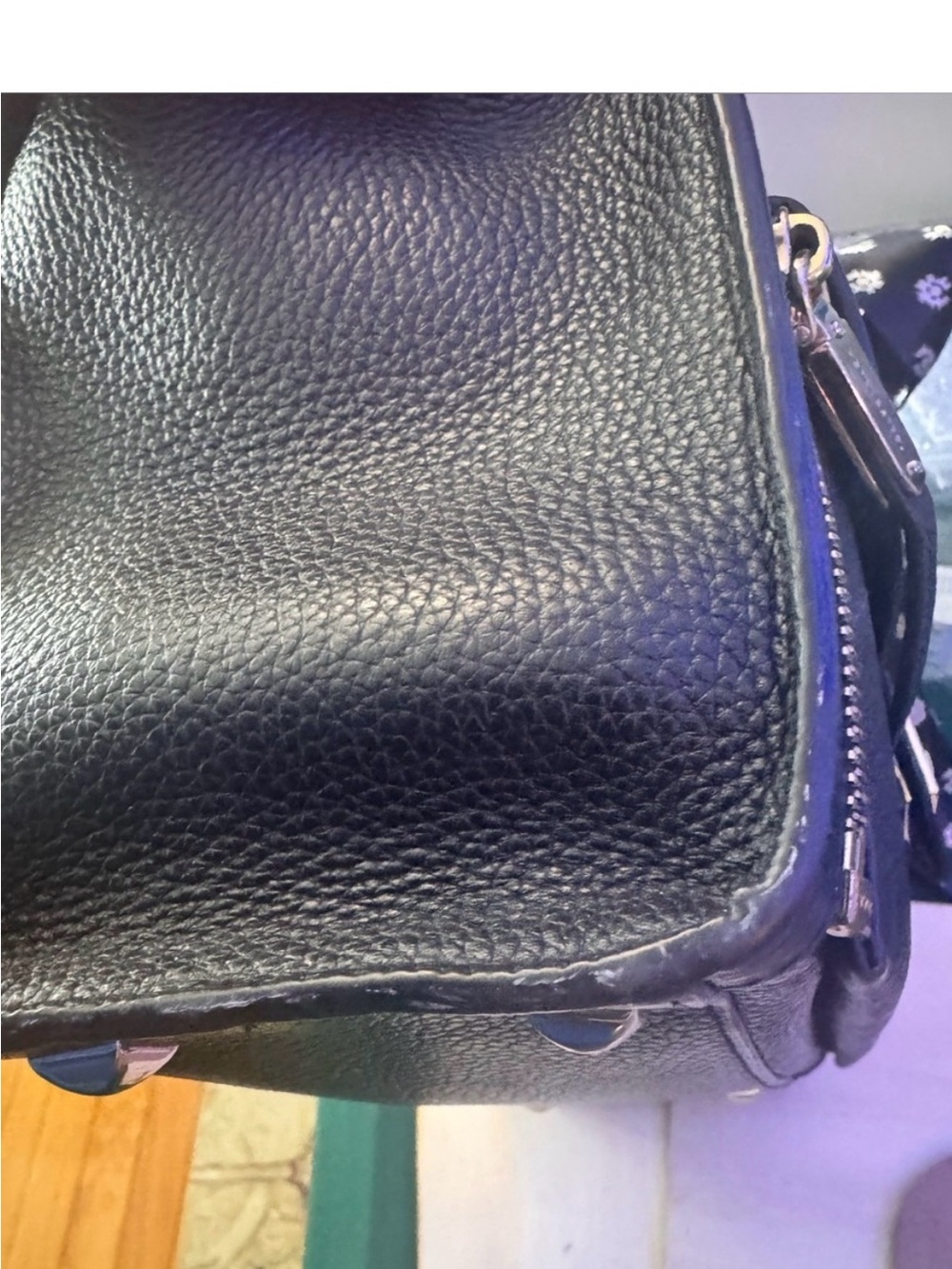 Henri Bendel Rivington Black Pebbled Leather Convertible Satchel 2-In-1 - GUC - Picture 10 of 12
